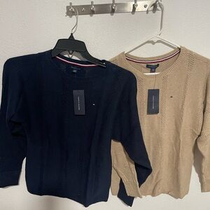 Tommy Hilfiger women’s  Blue or Tan Crewneck Sweaters